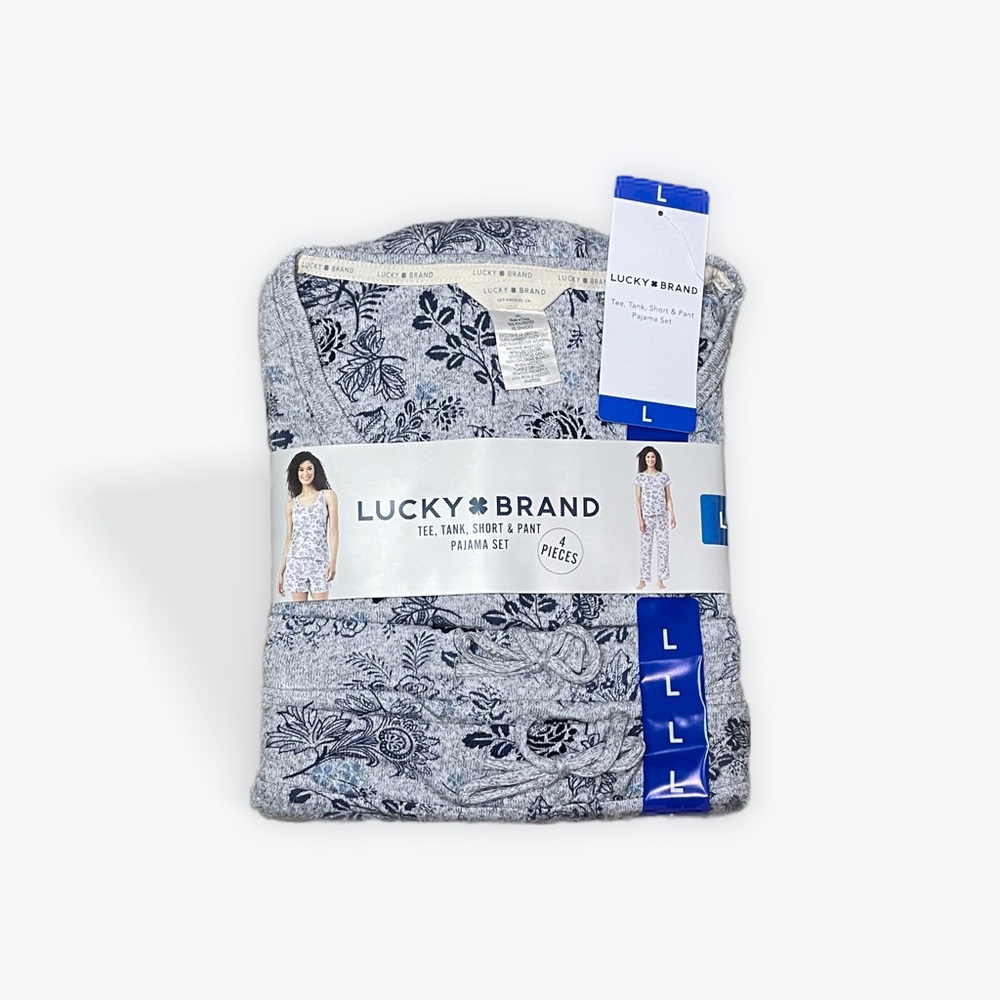 Lucky Brand Floral 4 piece Pajama Set